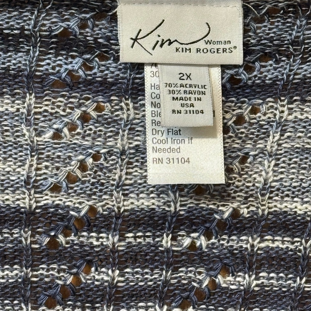 Woman’s Kim Rogers Shawl sweater 2X blue - Picture 4 of 4